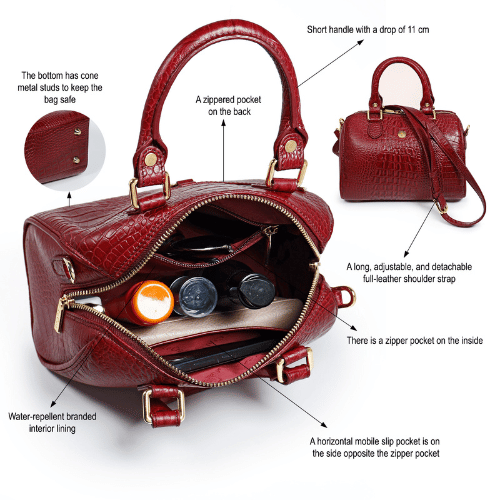 Clara Leather Top Handle Handbag